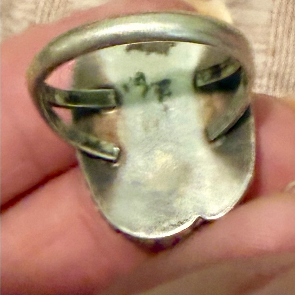 Turquoise And Silver Leaf Ring - image 2